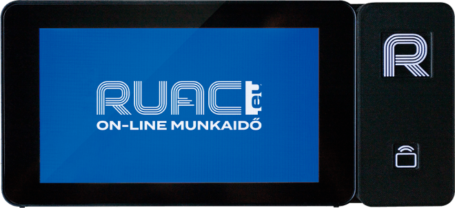 RUAC online munkaidő érintőképernyős eszköz